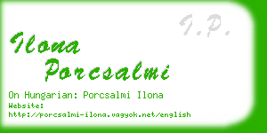 ilona porcsalmi business card